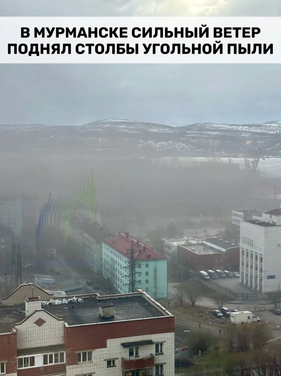 Сильный порывистый ветер поднял столбы угольной пыли с терминала — частицы оседают на домах, автомобилях и детских площадках, жители жалуются на сильное загрязнение воздуха.
