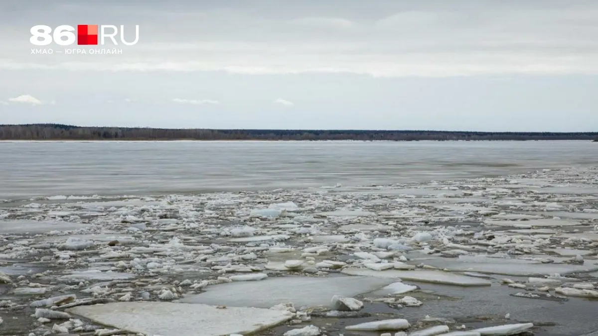 Весенний ледоход в районе Сургута: река Обь освобождается ото льда, это запечатлел фотограф.