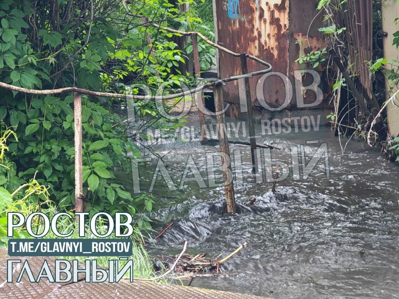Сообщают о регулярных сбросах воды с примесью мазута в районе улицы Труда: жидкость течёт через зоопарк в реку Дон, на месте заметен запах технического масла. Съёмка датирована 15 числом.