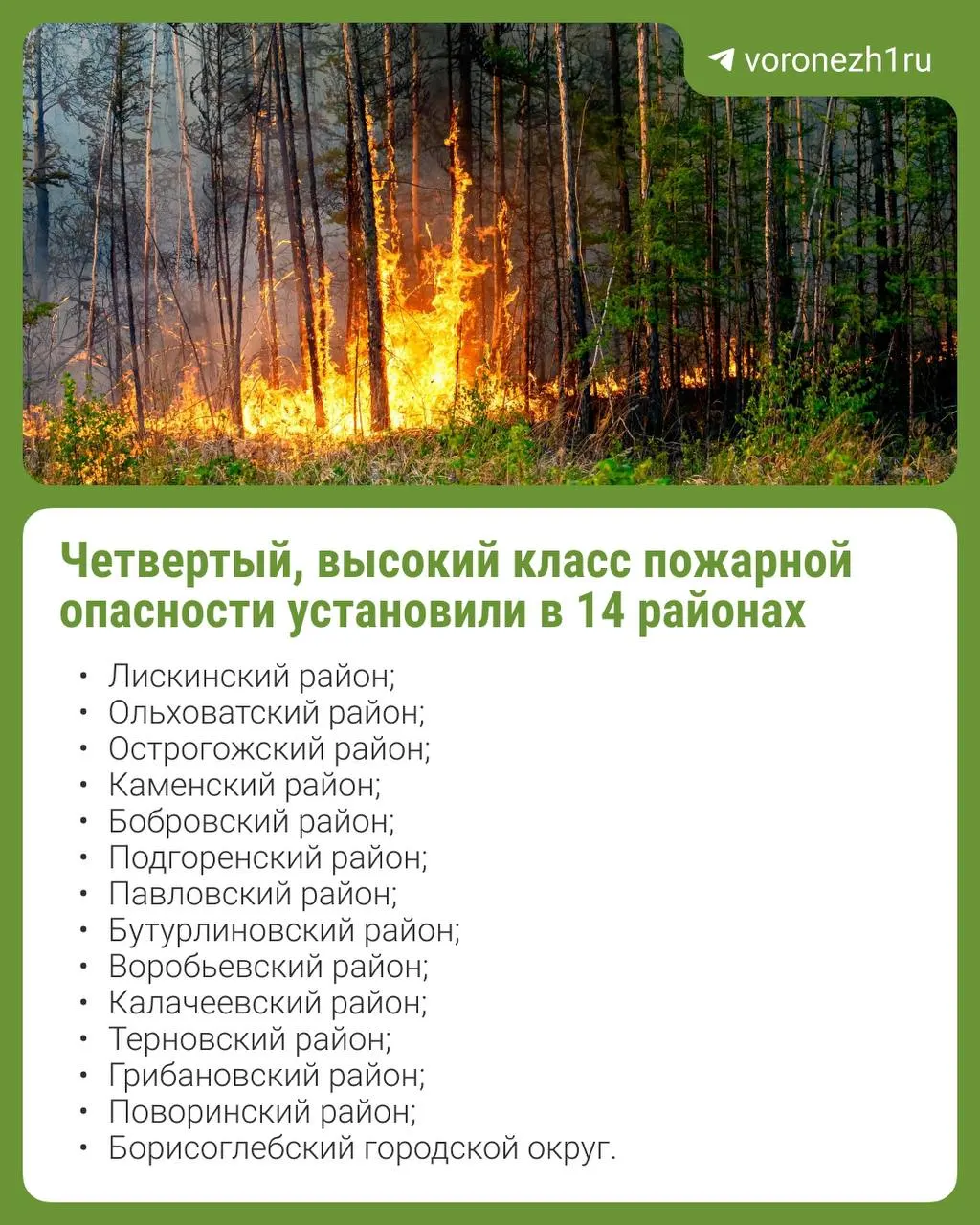 Недельная жара до +30 °C подняла уровень риска природных пожаров: пять южных районов региона переведены на 5-й класс, ещё в 14 районах действует 4-й.