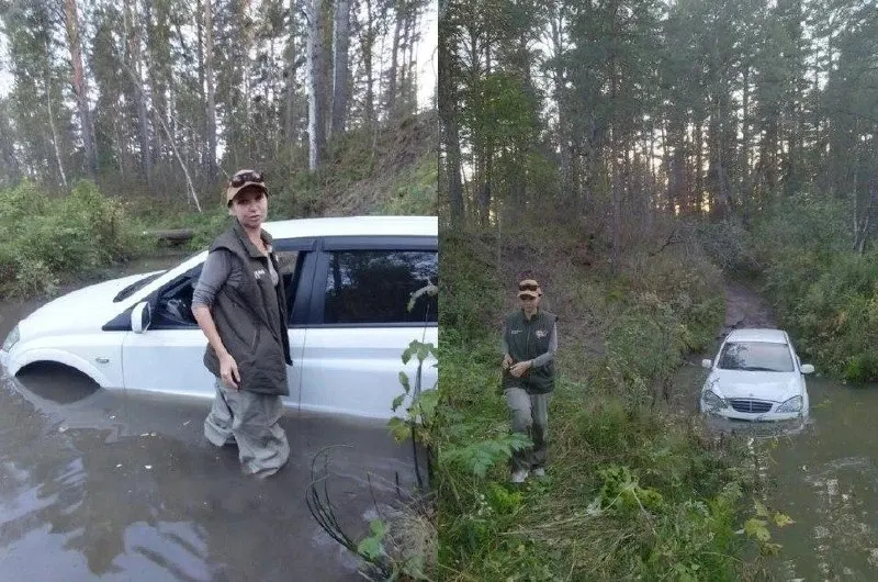 Семейная пара оказалась заблокированной в лесу после подъёма воды из‑за плотины, спасатели вытащили машину к утру.