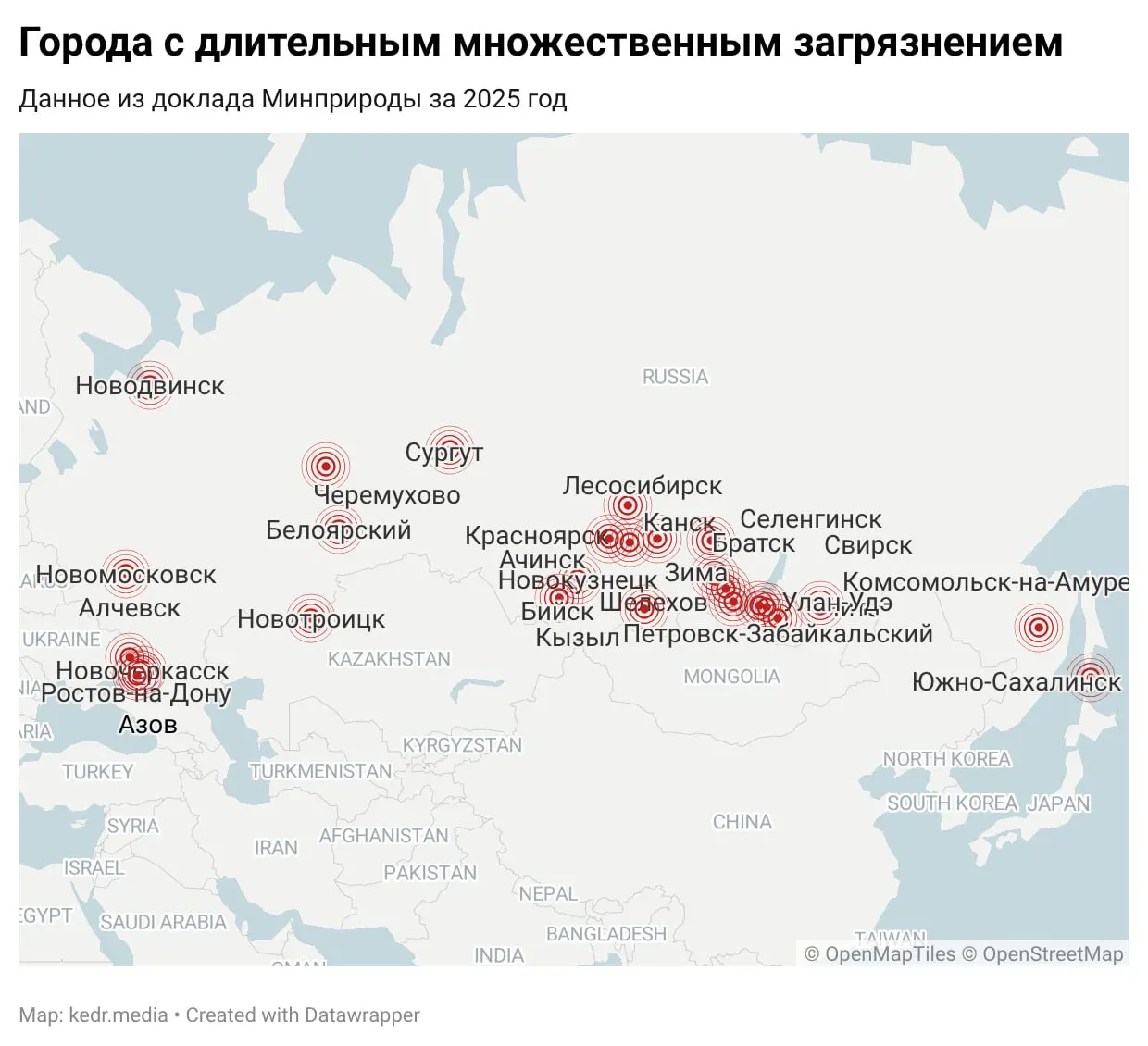 Почти половина жителей городов России проживает в условиях высокого загрязнения воздуха; зафиксированы резкие превышения по выбросам в отдельных регионах, что требует активных мер.